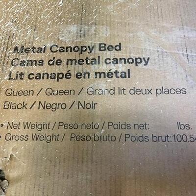 LOT 5 Black Metal Canopy Bed Frame New In Box Queen Size