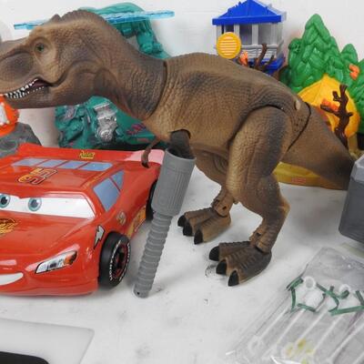 9 pc Kids Toys: Lightning McQueen Learning Laptop, Dinosaur, Truck