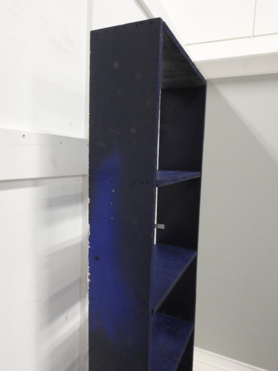 Tall Skinny Shelf, Blue 5" Deep 6 feet tall 14" wide | EstateSales.org