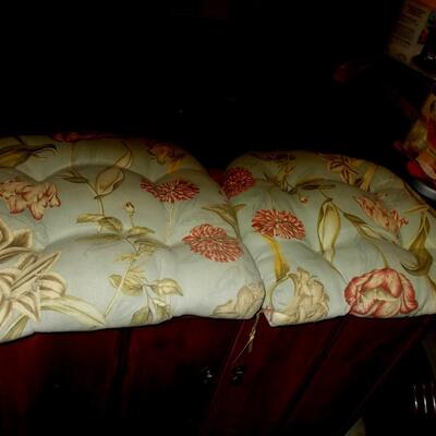 Pair of tufted seat cushions