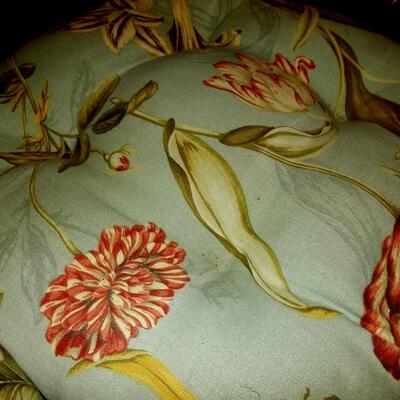 Pair of tufted seat cushions
