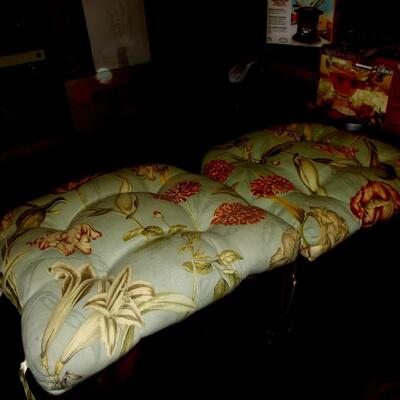 Pair of tufted seat cushions