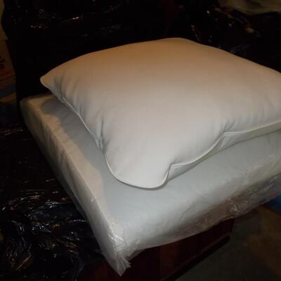 Three sets of White top and bottom seat cushions by World Market