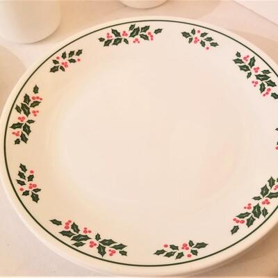 Lot #46  Lot of Corelle Holly Days Christmas Dinnerware