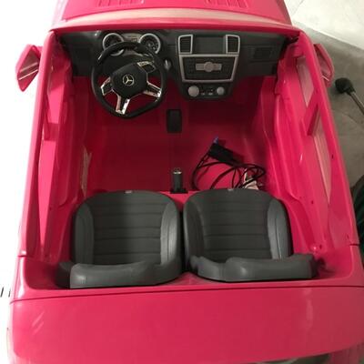Pink electric kids car