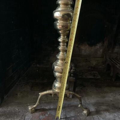 Solid Brass Antique Andirons