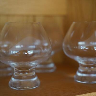 FOUR  BRANDY GLASSES  SWEDEN  GLASS STYLE
