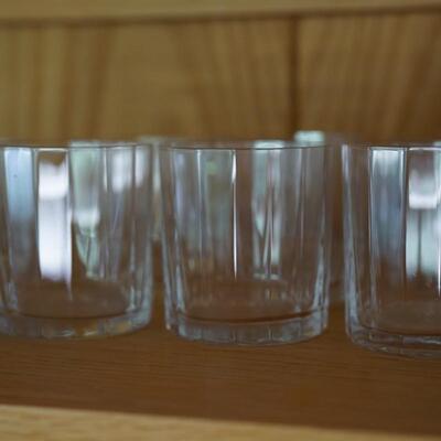 seven crystal cordial glasses