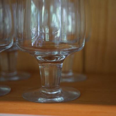 SET OF EIGHT PILSNER STYLE GOBLETS SWEDISH STYLE GLASS