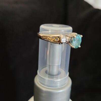 Blue Zircon ring 14k