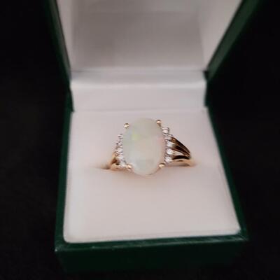 Opal  and diamond ring