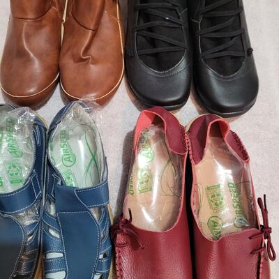 4pr Womens leather shoes