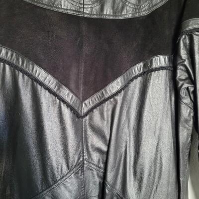 Ladies long leather coat  