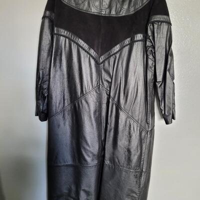 Ladies long leather coat  