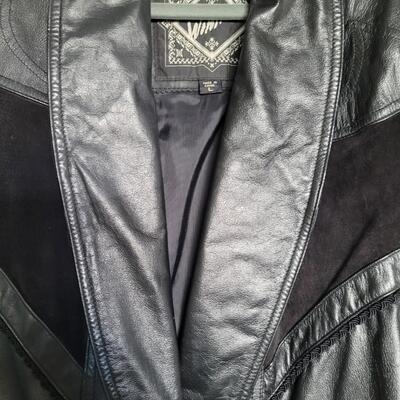 Ladies long leather coat  