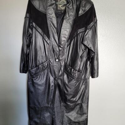 Ladies long leather coat  
