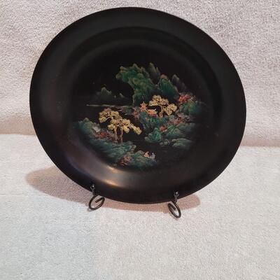 Oriental plate w/stand