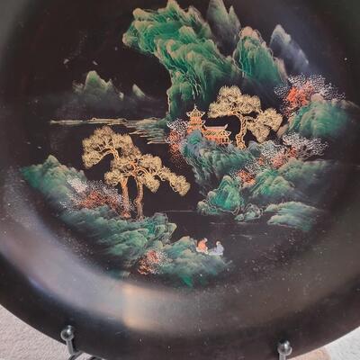 Oriental plate w/stand