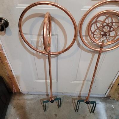 2 Spinning lawn sprinklers