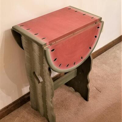 Lot #50 Cute Watermelon Drop Leaf Table