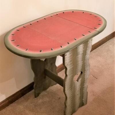 Lot #50 Cute Watermelon Drop Leaf Table