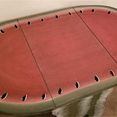 Lot #50 Cute Watermelon Drop Leaf Table