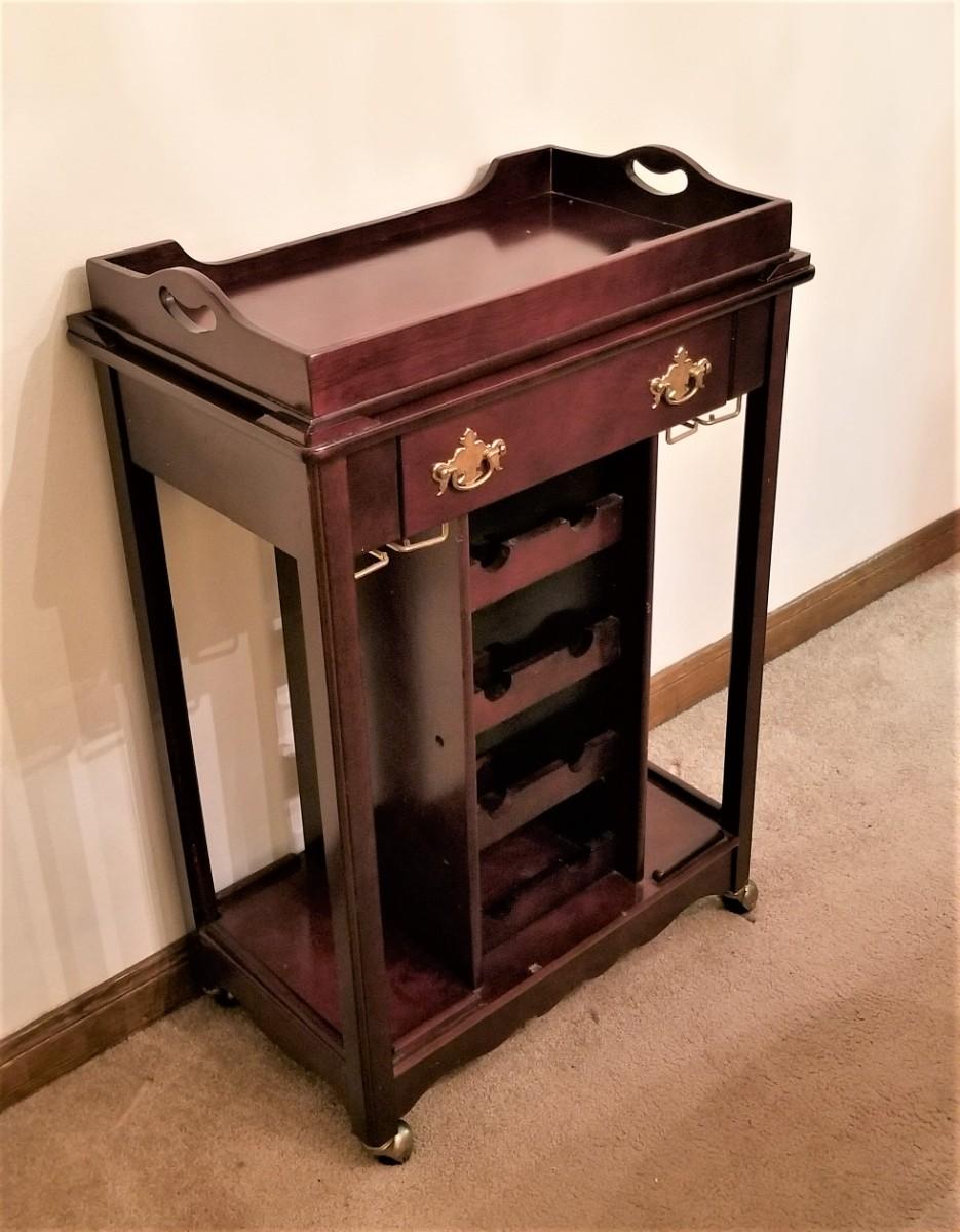 Lot 60 Contemporary Bar Cart/Wine Rack Combo