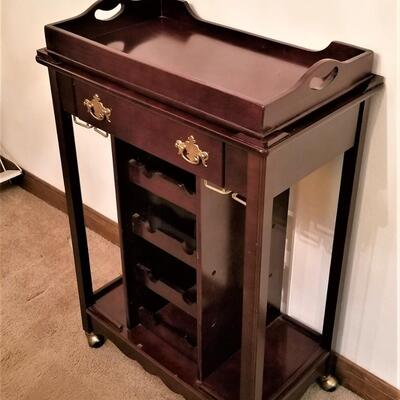 Lot #60  Contemporary Bar Cart/Wine Rack Combo