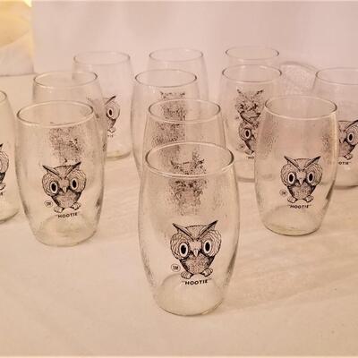 Lot #61  Lot of 12 "Hootie" Owl glasses