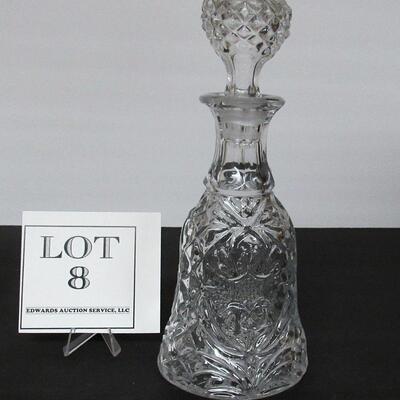 Vintage Tall Heavy Fancy Glass Decanter