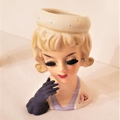 Lot #63  Two Vintage Lady Head Vases