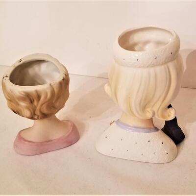 Lot #63  Two Vintage Lady Head Vases