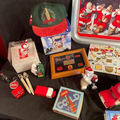 Lot 55 Coca-Cola Christmas Truck, Tray, Ornaments and Magnets