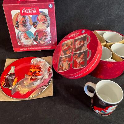 Lot 57  Coca-Cola Christmas Set - 4 Plates & 4 Mugs