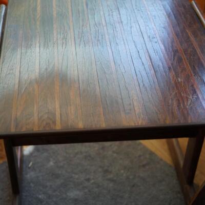 ROSEWOOD OCCASIONAL  TABLE WITH H SHAPED STRETCHER BASE
