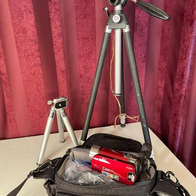 Lot 78 Canon FS200 Movie Camera with Case and 2 Tripods