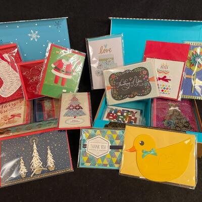 Lot 110   Two Decorative Boxes of Cards. 1 Christmas & 1 Miscellaneous