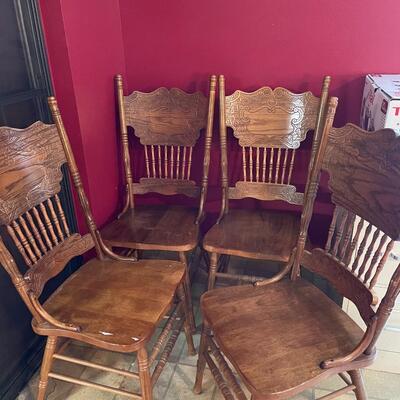 Lot 113   Oak Dining Room Chairs - Set of 4