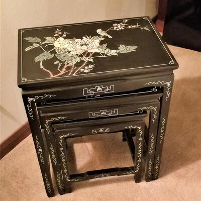 Lot #74  Contemporary Asian Style Nesting Tables