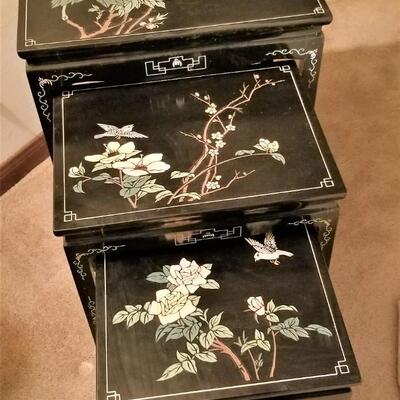 Lot #74  Contemporary Asian Style Nesting Tables