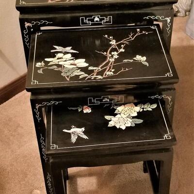 Lot #74  Contemporary Asian Style Nesting Tables
