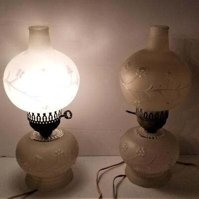 Lot #76  Pair of Vintage Boudoir Lamps - working condition.