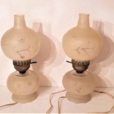 Lot #76  Pair of Vintage Boudoir Lamps - working condition.