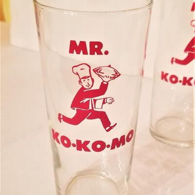 Lot #83  Set of 4 Vintage Advertising Glasses - Mr. Ko-Ko-Mo