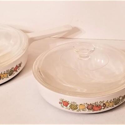 Lot #84  Two Corning Ware Spice of Life Range Topper Skillets