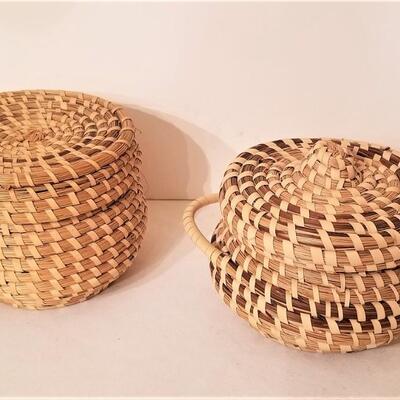 Lot #85  Lot of Two Charleston, SC Gullah Sweet Grass Baskets