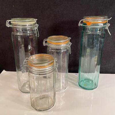 Lot 135  Glass Storage Canisters - Qty 4