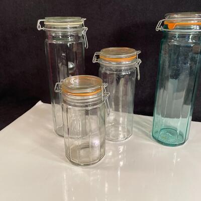Lot 135  Glass Storage Canisters - Qty 4