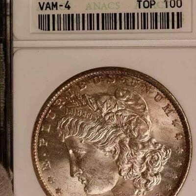 1883 VAM 4  O/O Morgan silver dollar ms 63 Reserve set .