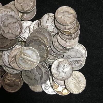 10 $ / 100 Silver Mercury dimes reserve set